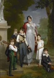 Porträt von Louise-Antoinette-Scholastique Guéhéneuc, Madame la Maréchale Lannes, Duchesse de Montebello, mit ihren Kindern